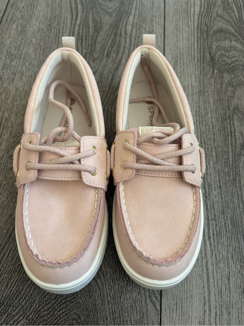Sperry Kids Light Pink Moccasin Boat Shoes